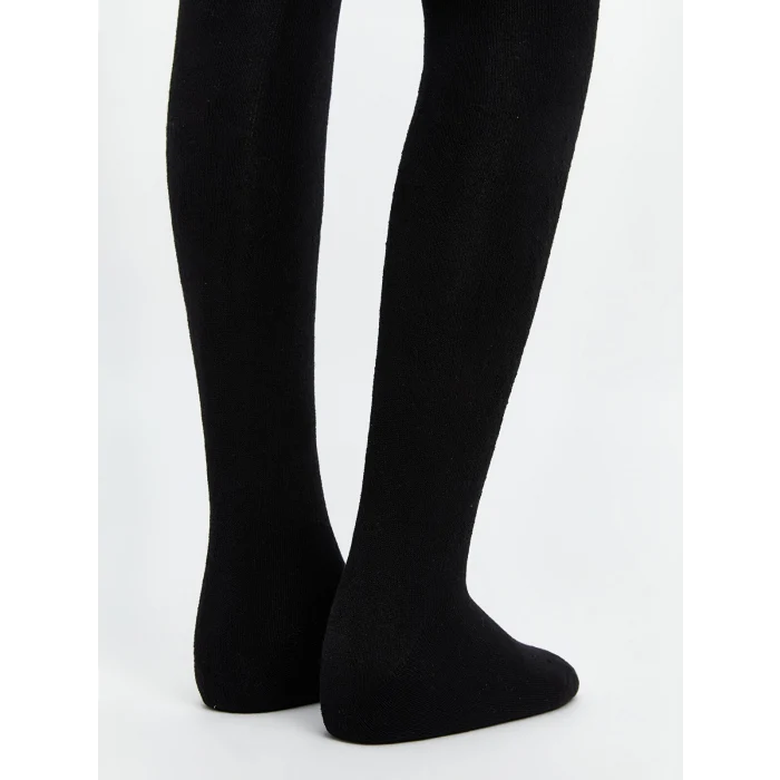 LCW Kids Siyah Basic Kız Çocuk Külotlu Çorap 2li