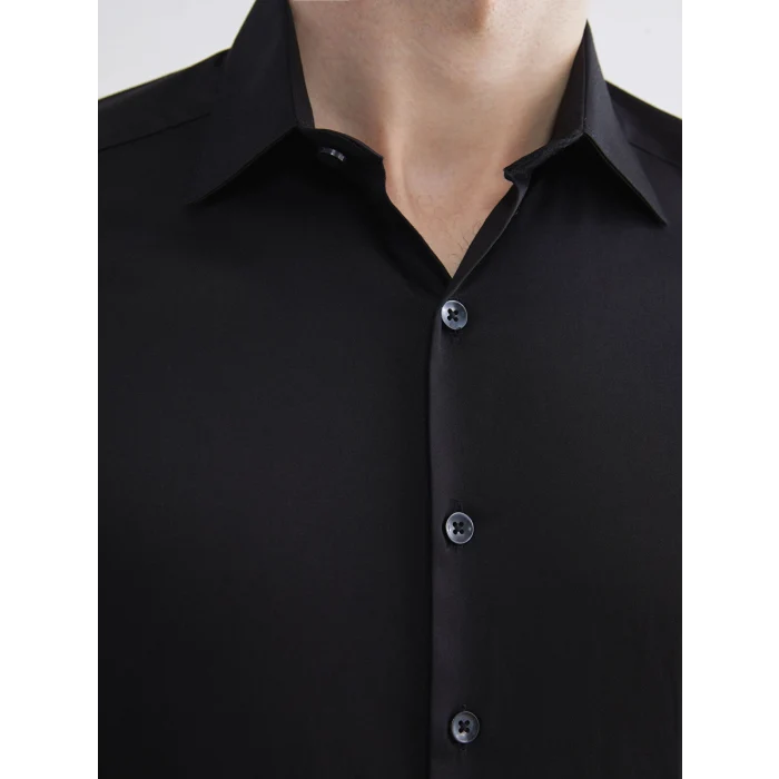 LCW BUSINESS Siyah Slim Fit Uzun Kollu Erkek Gömlek