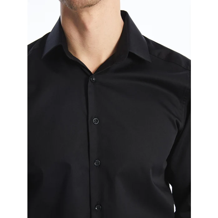 LCW BUSINESS Siyah Slim Fit Uzun Kollu Erkek Gömlek