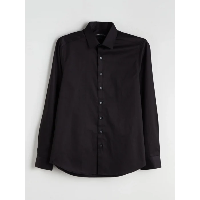 LCW BUSINESS Siyah Slim Fit Uzun Kollu Erkek Gömlek
