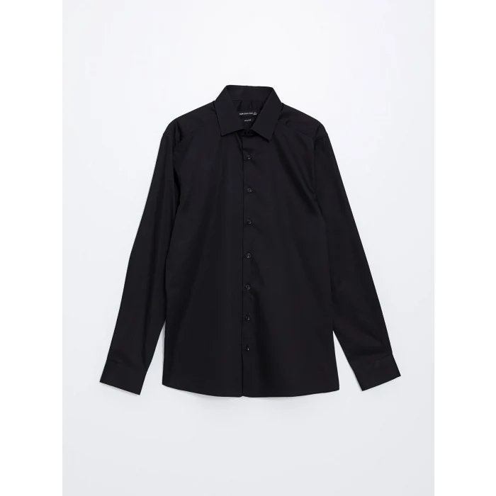 LCW BUSINESS Siyah Slim Fit Uzun Kollu Erkek Gömlek