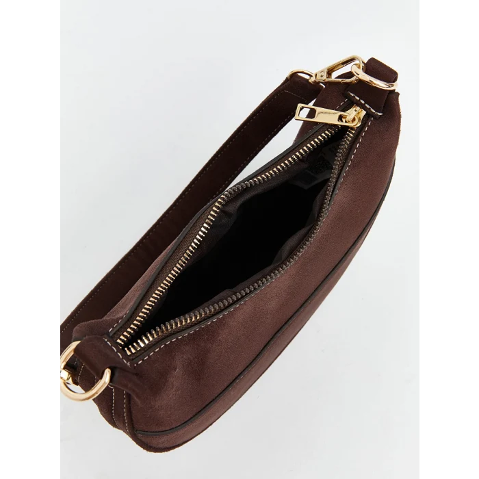 LCW ACCESSORIES Kahverengi Süet Görünümlü Kadın Omuz Çantası