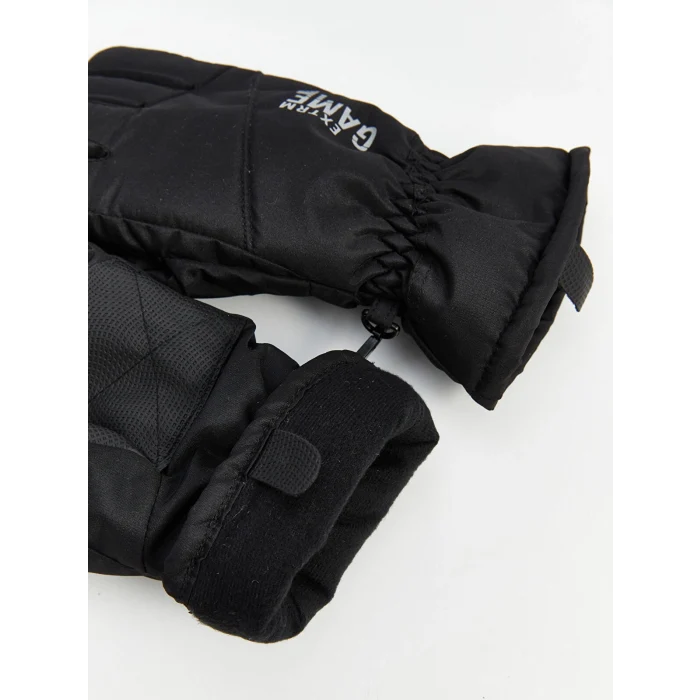 LCW ACCESSORIES Siyah Kilit Detaylı Erkek Çocuk Kayak Eldiveni