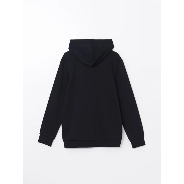 LCWAIKIKI Classic Siyah Kapüşonlu Uzun Kollu Erkek Fermuarlı Sweatshirt