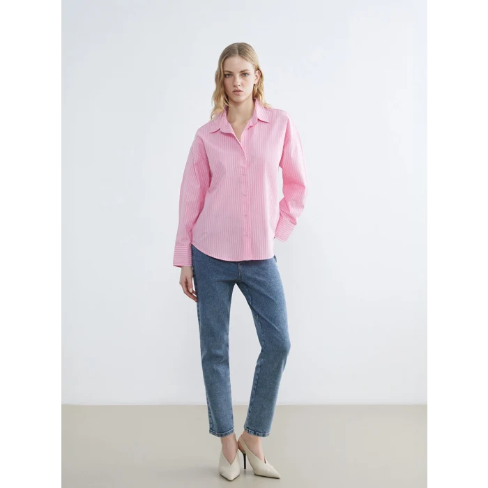 LCWAIKIKI Classic Mavi Beli Lastikli Slim Mom Kadın Jean Pantolon