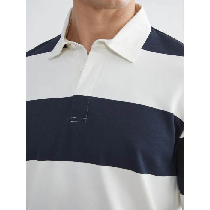 LCW Vision Lacivert Polo Yaka Erkek Sweatshirt