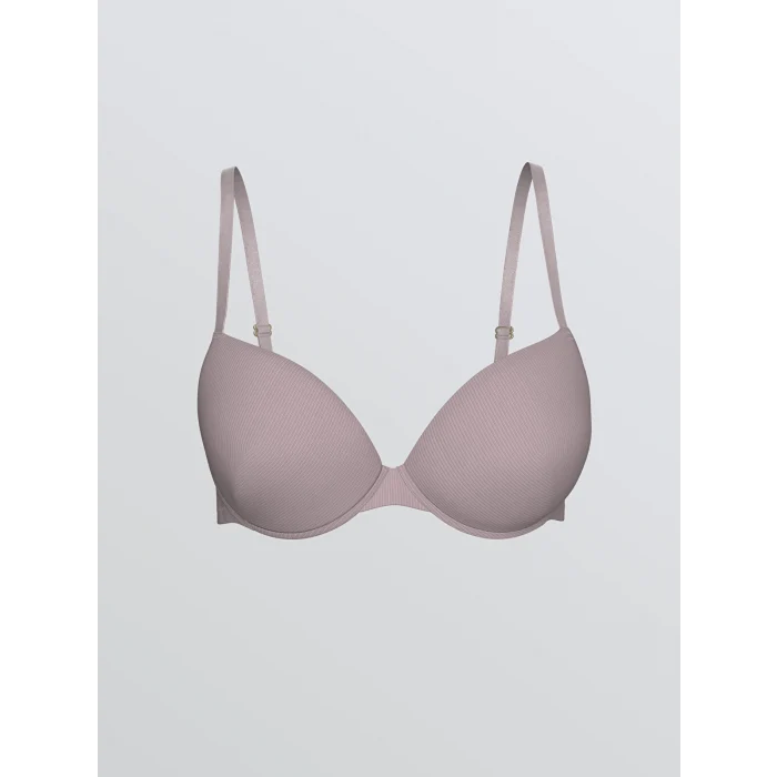 LCW DREAM Pembe Balenli Dolgulu Düz Tişört Sütyen