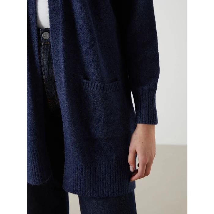 LCWAIKIKI Classic İndigo Şal Yaka Kadın Triko Hırka