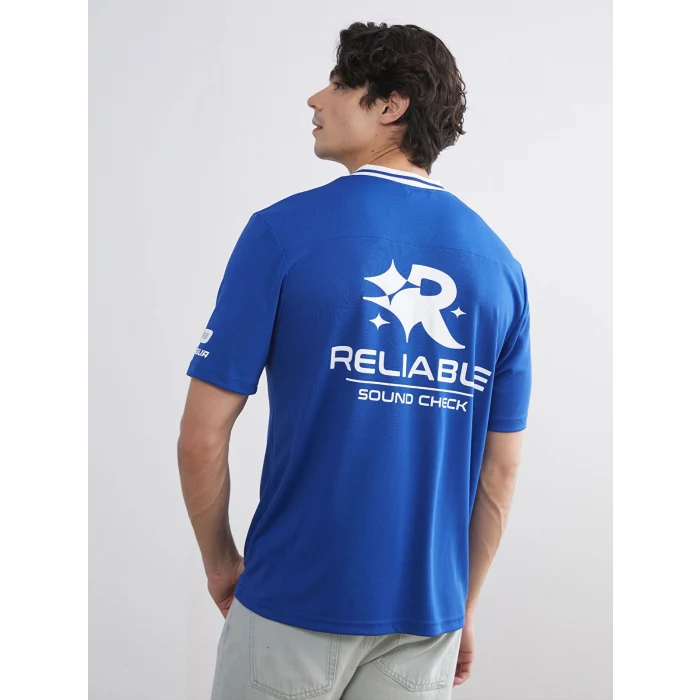 XSIDE Mavi V Yaka Kısa Kollu Erkek Tişört