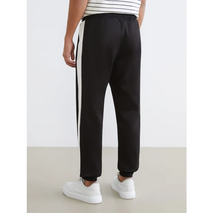 XSIDE Siyah Beli Lastikli Baskılı Erkek Jogger Eşofman Altı