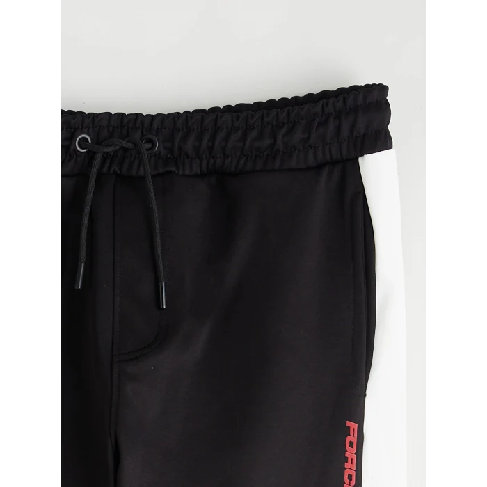 XSIDE Siyah Beli Lastikli Baskılı Erkek Jogger Eşofman Altı