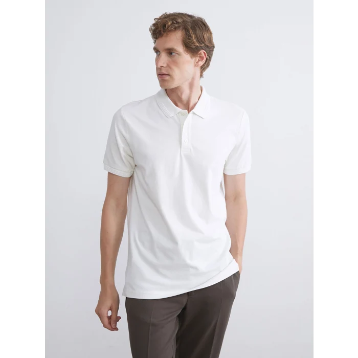 LCWAIKIKI Classic Ekru Polo Yaka Erkek Tişört