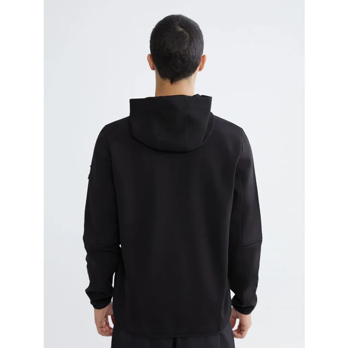 XSIDE ACTIVE Siyah Kapüşonlu Erkek Fermuarlı Sweatshirt