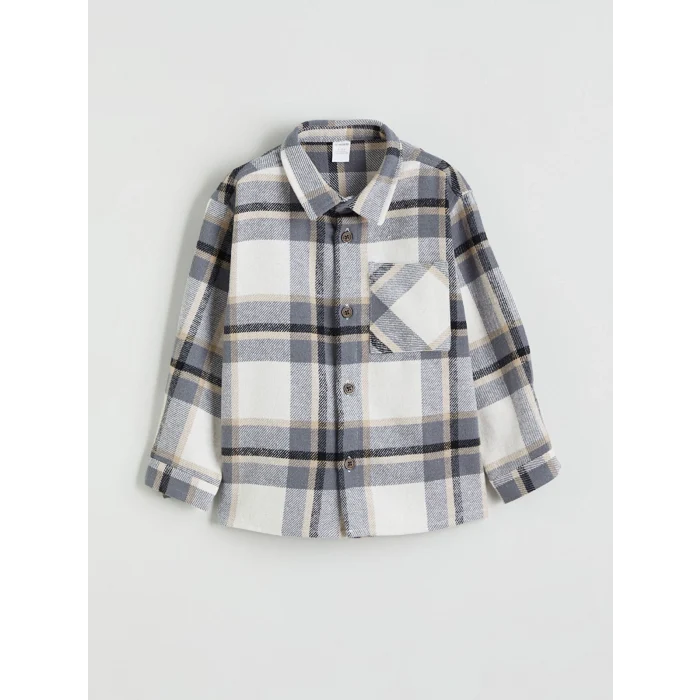 LCW Kids Gri Ekose Erkek Çocuk Oduncu Gömlek