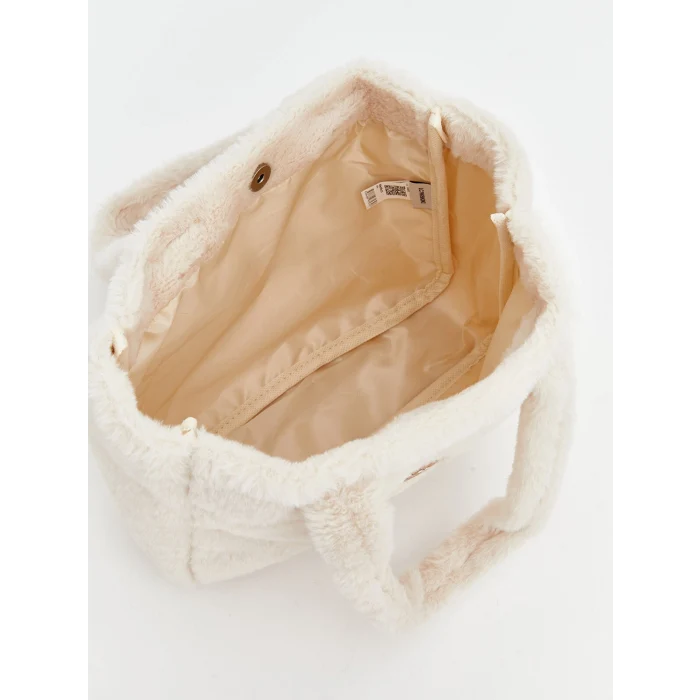 LCW ACCESSORIES Bej Ayı Nakışlı Pelüş Kız Çocuk Omuz Çantası