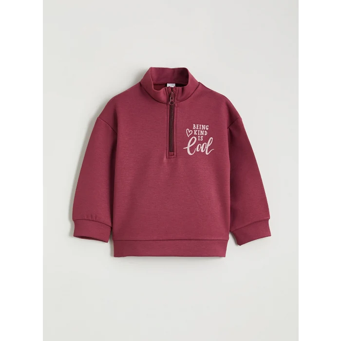 LCW Kids Bordo Baskılı Kız Çocuk Sweatshirt ve Pantolon 2li