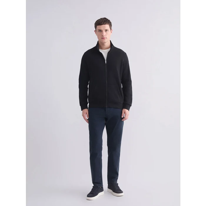 LC WAIKIKI Siyah Dik Yaka Erkek Fermuarlı Sweatshirt