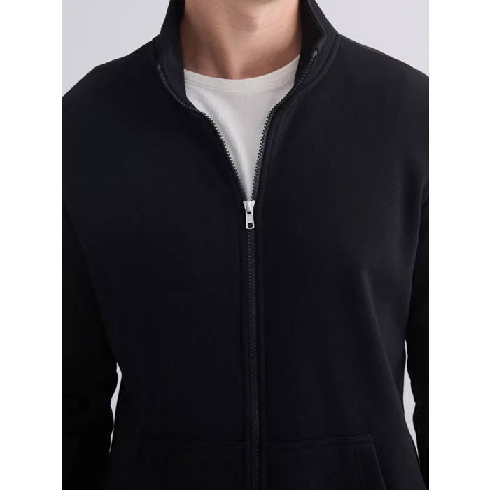 LC WAIKIKI Siyah Dik Yaka Erkek Fermuarlı Sweatshirt