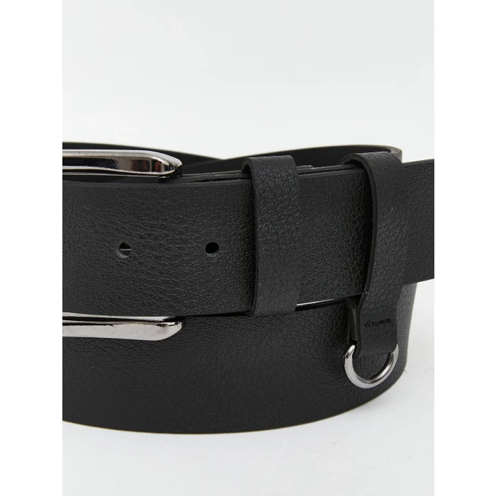 LCW ACCESSORIES Siyah Deri Görünümlü Erkek Kemer
