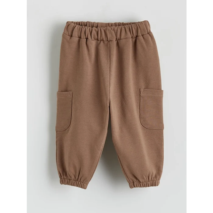 LCW baby Kahverengi Ayıcık Nakışlı Erkek Bebek Sweatshirt ve Eşofman Altı