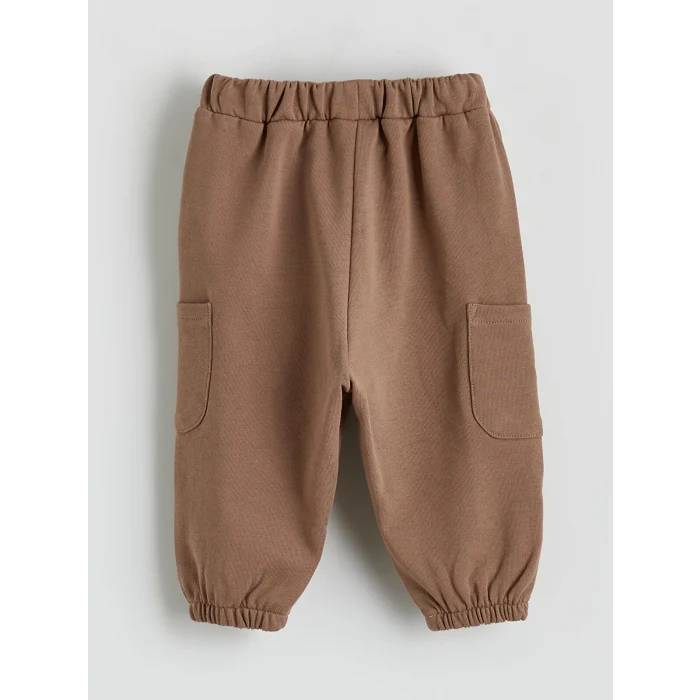 LCW baby Kahverengi Ayıcık Nakışlı Erkek Bebek Sweatshirt ve Eşofman Altı