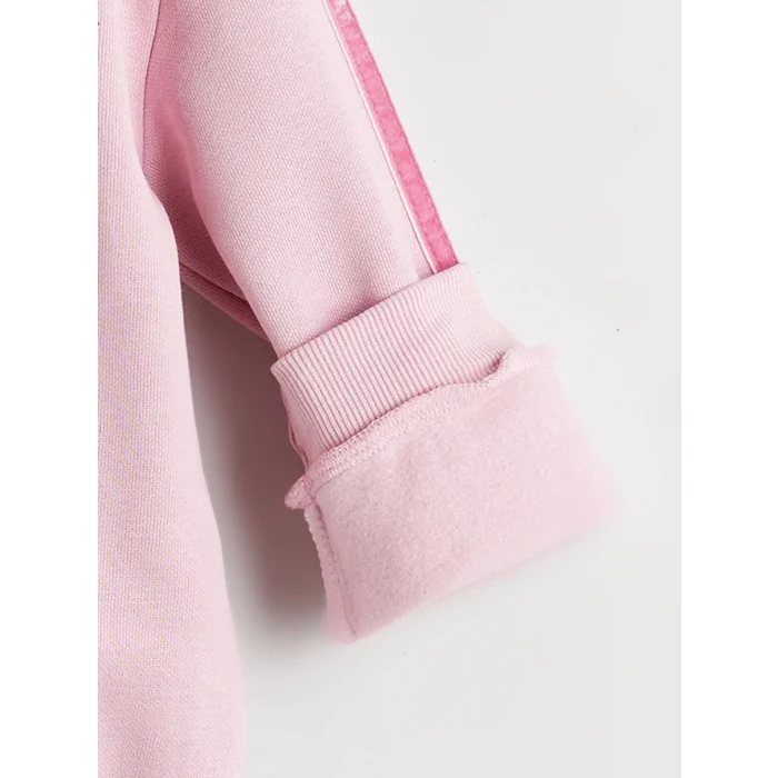 LCW Kids Pembe Fiyonklu Kız Çocuk Kalın Sweatshirt ve Eşofman Altı