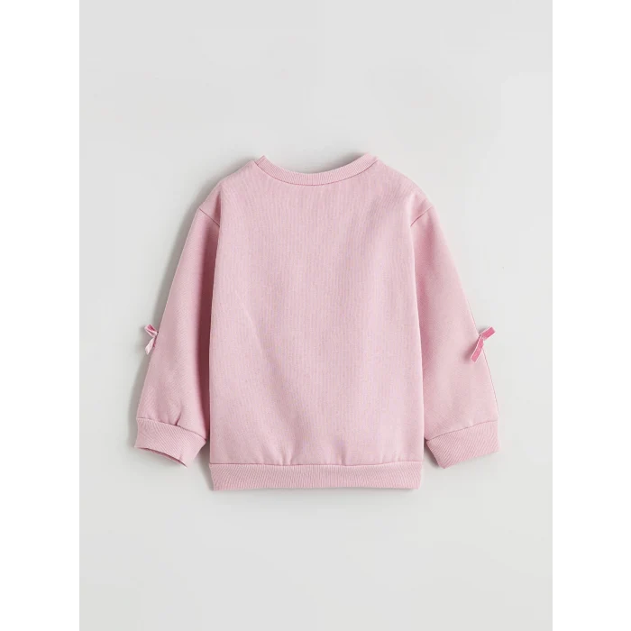 LCW Kids Pembe Fiyonklu Kız Çocuk Kalın Sweatshirt ve Eşofman Altı