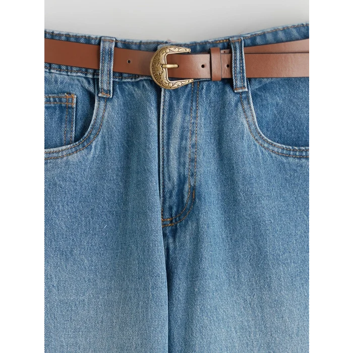 LCW Kids İndigo Wideleg Kız Çocuk Jean Pantolon