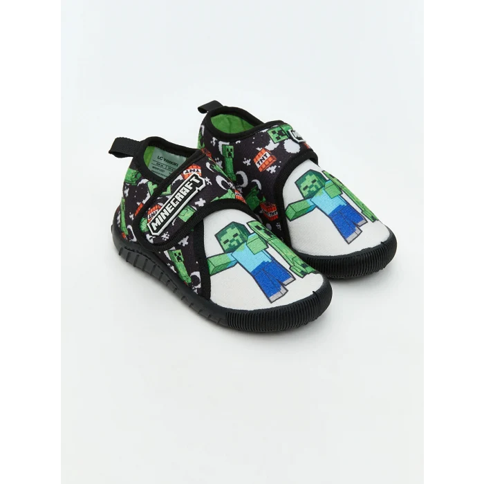 LCW STEPS Siyah Minecraft Baskılı Erkek Çocuk Panduf