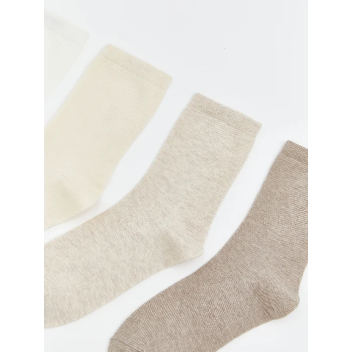 LCW DREAM Ekru Kadın Düz Soket Çorap 7li