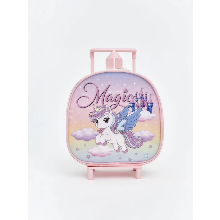 LCW ACCESSORIES Pembe Baskılı Kız Çocuk Çekçekli Çanta