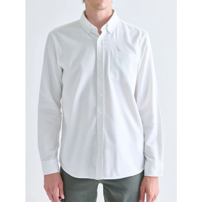 SOUTHBLUE Beyaz Regular Fit Uzun Kollu Erkek Oduncu Gömlek