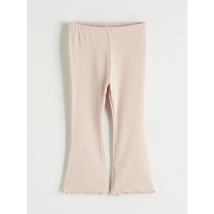 LCW baby Pembe Beli Lastikli Kız Bebek Tayt Pantolon 2li