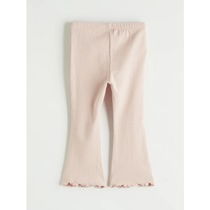 LCW baby Pembe Beli Lastikli Kız Bebek Tayt Pantolon 2li