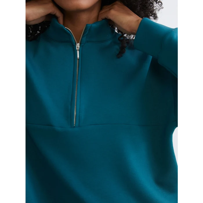 KOOR SPORT Petrol Dik Yaka Kadın Sweatshirt