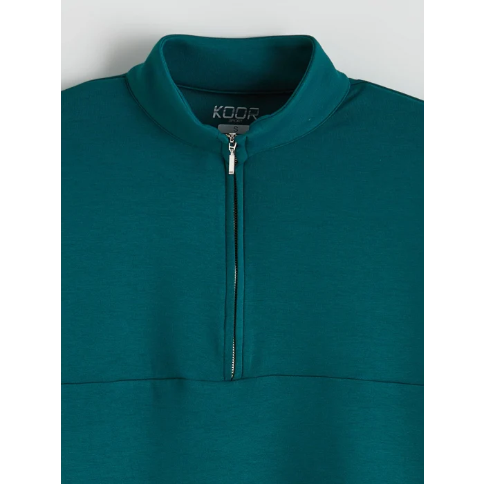 KOOR SPORT Petrol Dik Yaka Kadın Sweatshirt