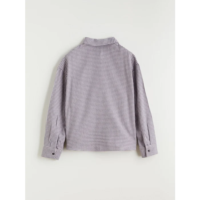 LCW Kids Lila Ekose Taşlı Kız Çocuk Gömlek