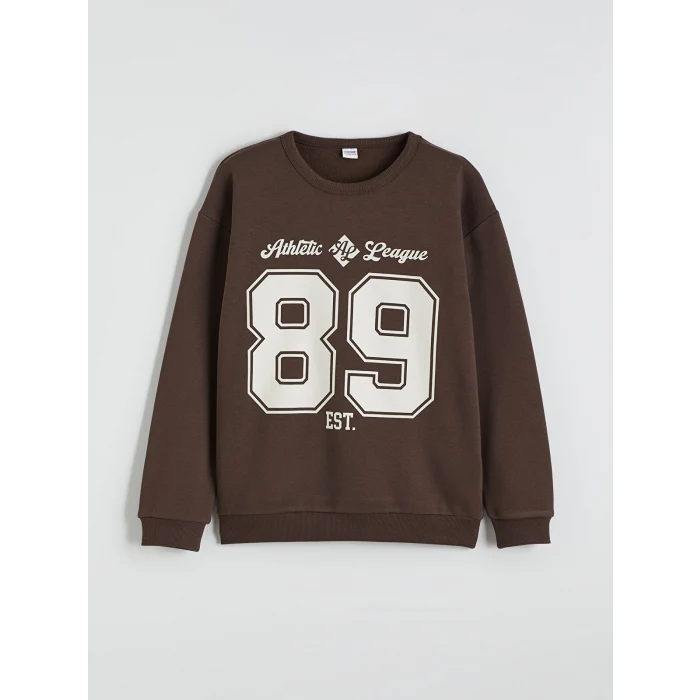 LCW Kids Kahverengi Bisiklet Yaka Erkek Çocuk Eşofman Takımı