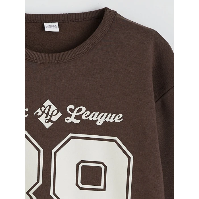 LCW Kids Kahverengi Bisiklet Yaka Erkek Çocuk Eşofman Takımı