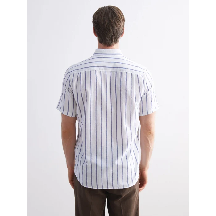 LCWAIKIKI Classic Lacivert Regular Fit Çizgili Erkek Gömlek