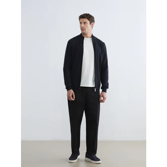 LCWAIKIKI Classic Lacivert Standart Kalıp Dik Yaka Erkek Triko Hırka