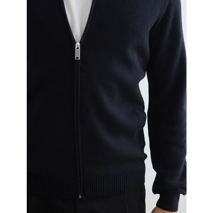 LCWAIKIKI Classic Lacivert Standart Kalıp Dik Yaka Erkek Triko Hırka