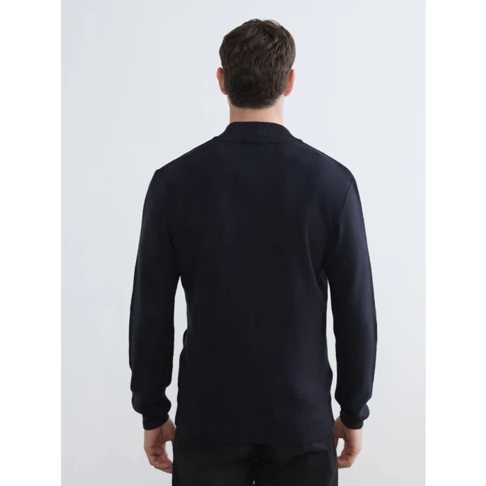 LCWAIKIKI Classic Lacivert Standart Kalıp Dik Yaka Erkek Triko Hırka