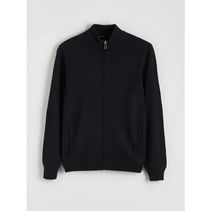 LCWAIKIKI Classic Lacivert Standart Kalıp Dik Yaka Erkek Triko Hırka