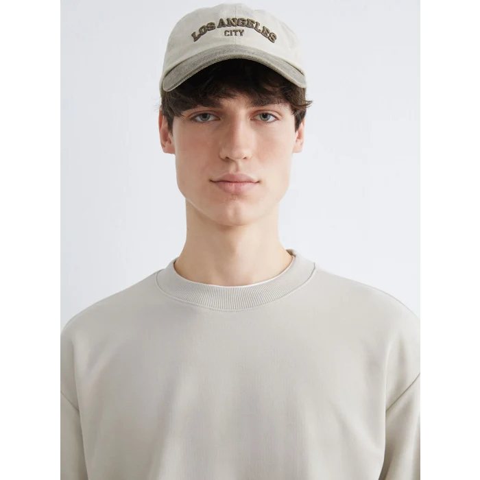 XSIDE Bej Bisiklet Yaka Erkek Sweatshirt