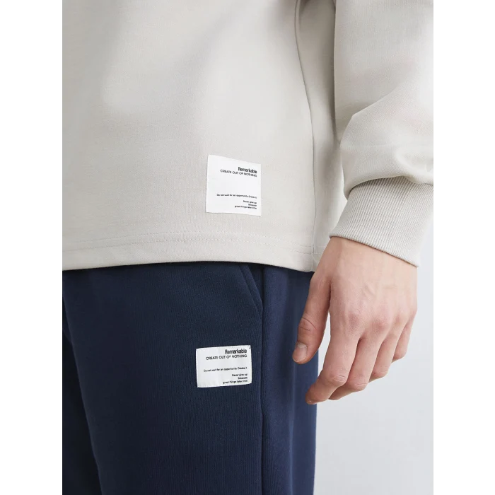 XSIDE Bej Bisiklet Yaka Erkek Sweatshirt