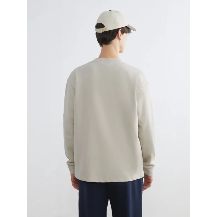 XSIDE Bej Bisiklet Yaka Erkek Sweatshirt