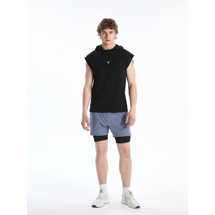 XSIDE ACTIVE Siyah Kapüşonlu Erkek Kolsuz Tişört