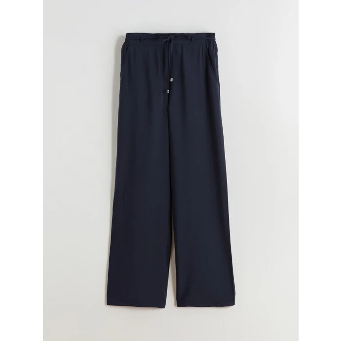 LCW Vision Lacivert Beli Lastikli Geniş Paça Kadın Pantolon