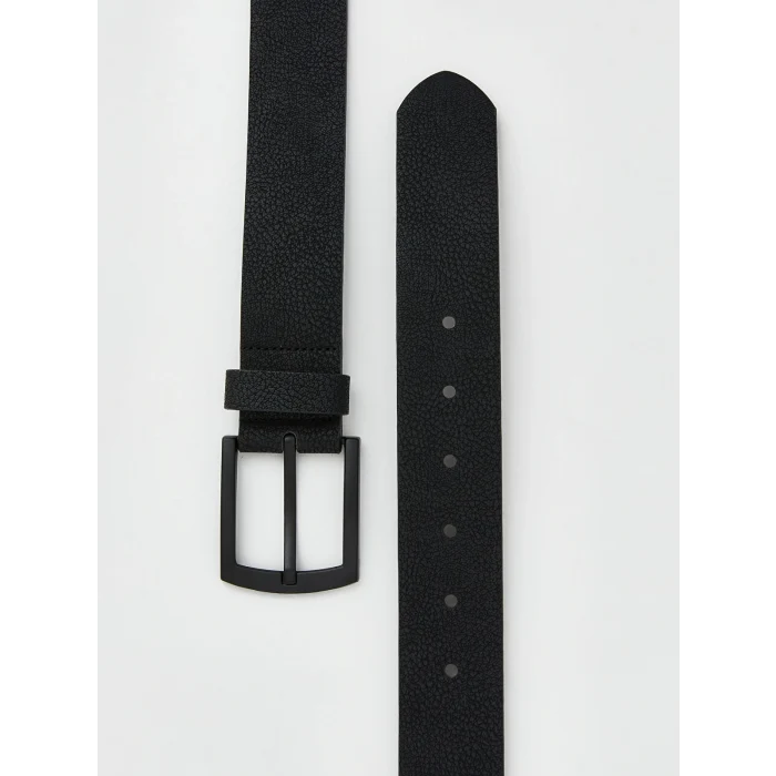 LCW ACCESSORIES Siyah Deri Görünümlü Erkek Kemer